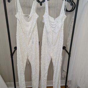 Lulu's White Lace Jumpsuit